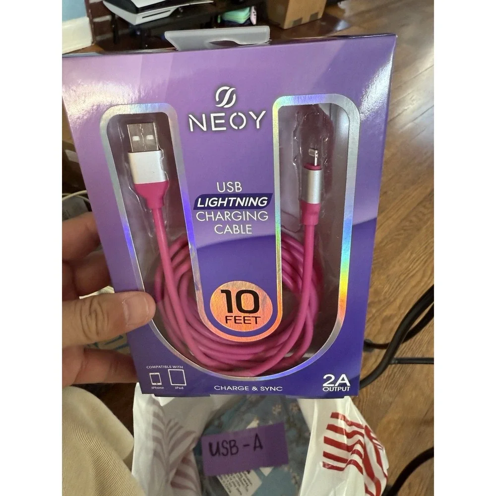 Neoy USB Charging Cable , 10 Feet Long , For Old iPhones‎
